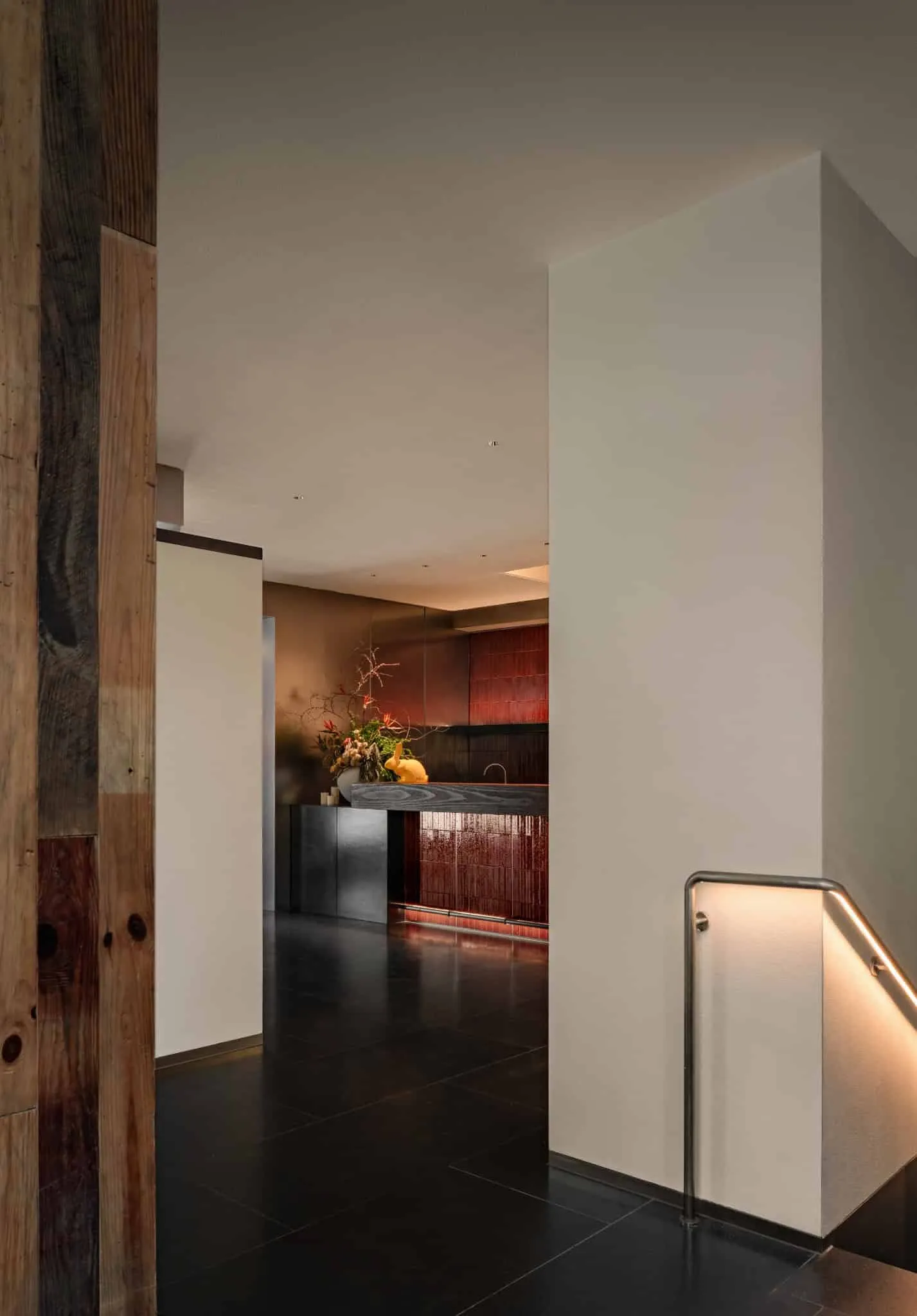 Yang Sin Lobster · Bai Jia Hu, by IN.X — corridor to bar, Nanjing, China