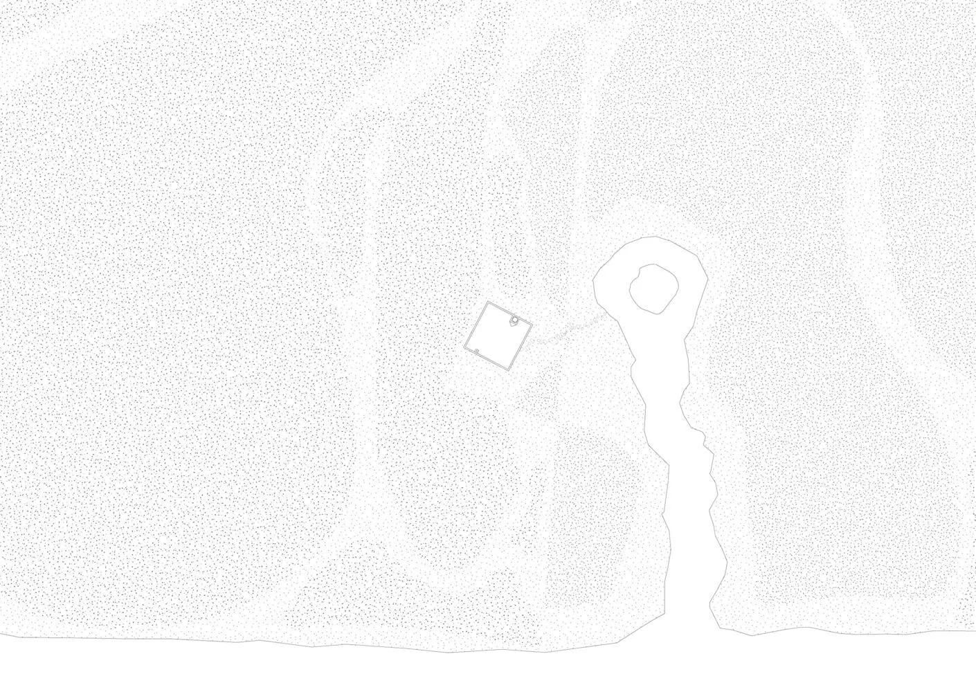 Maison Spiron — plan de terrain avec déboisement et sentier à Potton, Québec, Canada