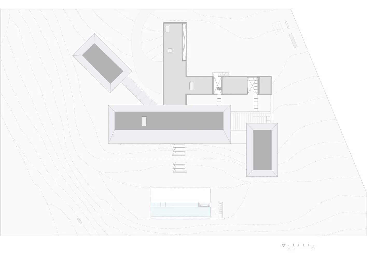 House TM by Jacobsen Arquitetura – site sketch showing landscape integration, Brazil