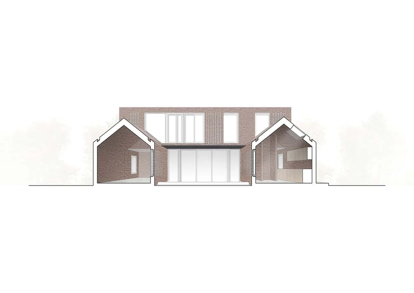 AtelierM + Nicolas Krause, एस्कोबार, ब्यूनस आयर्स, अर्जेंटीना द्वारा House CM का आड़ा दृष्टिकोण वाला विवरण
