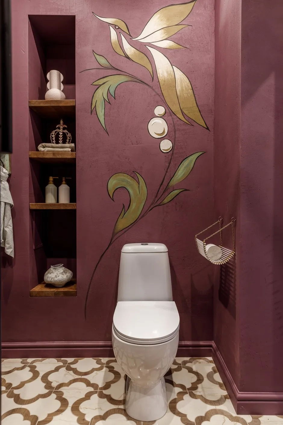 Foto: Badezimmer im Ekletik-Stil, Vintage, Kleine Wohnung, Wohnung, Projekt des Tages, Krasnodar, 1 Zimmer, bis zu 40 Quadratmeter, Monolithischer Ziegelbau, Natalia Tschopenko – Foto auf INMYROOM
