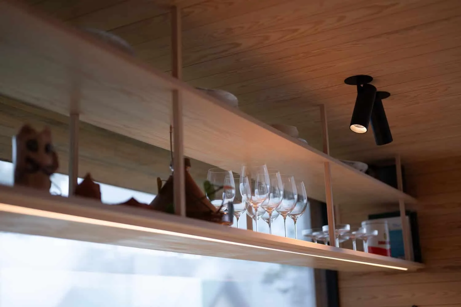 Solem Forest House Shelf Lighting Detail by MORFEUS arkitekter Solem Forest House by MORFEUS arkitekter, shelf lighting detail, Norway