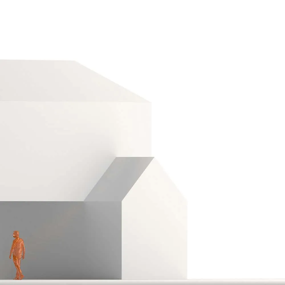 AtelierM + Nicolas Krause द्वारा डिज़ाइन किए गए House CM का आयतनिक करीब से देखने वाला मॉडल