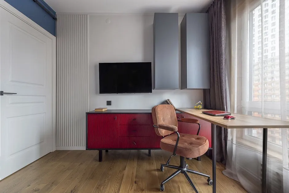 Zdjęcie: Gabinet w stylu nowoczesnym, minimalizm, eklektyka, mieszkanie, projekt dnia, Moskwa, 3 pokoje, 40–60 metrów kwadratowych, Swietłana Lasiejewa – zdjęcie na INMYROOM
