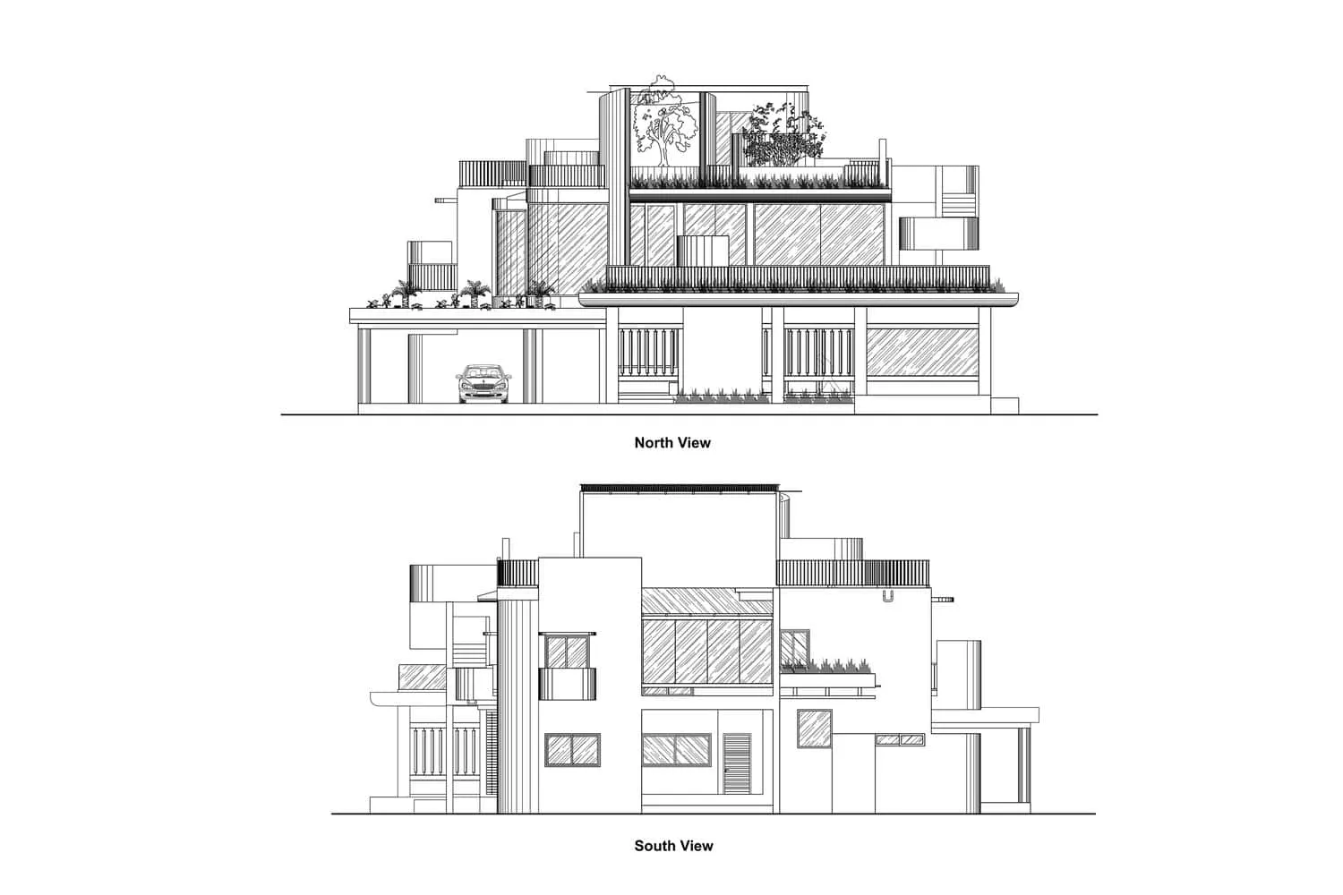 Nord- und Südaussichten des Wat Bo House von UAD Architects Nord- und Südaussichten des Wat Bo House von UAD Architects in Kambodscha