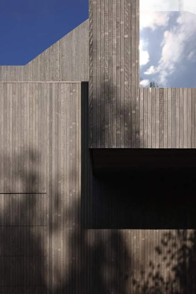 Re-folded House Facade Detail Wood Cladding by McLeod Bovell Modern Houses Re-folded House by McLeod Bovell Modern Houses, façade detail with wood cladding, Vancouver