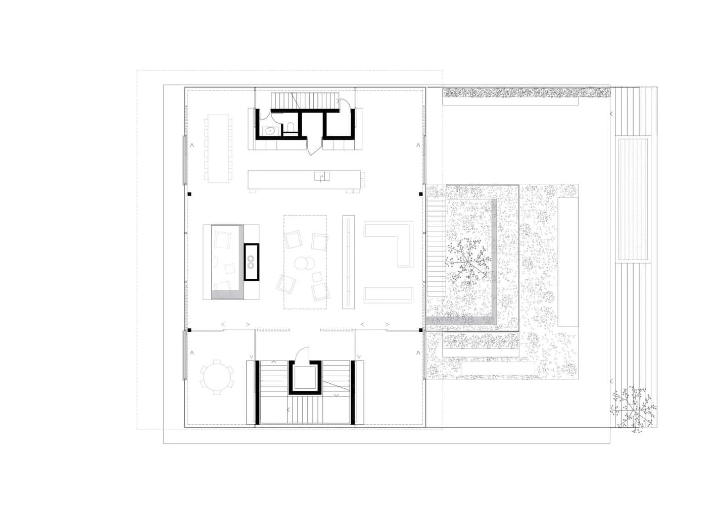 Grundriss der Wohnetage von Villa Vista von Znameni Ctyr Architekti Grundriss der Wohnetage von Villa Vista von Znameni Ctyr Architekti in Prag
