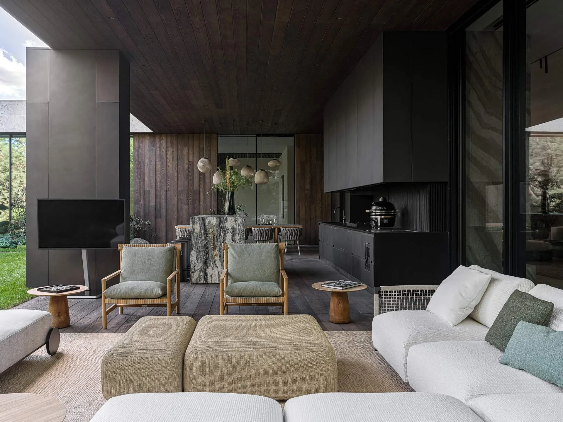 Bright Villa Kyoto Lounge Seating Front von Ekaterina Yakovenko