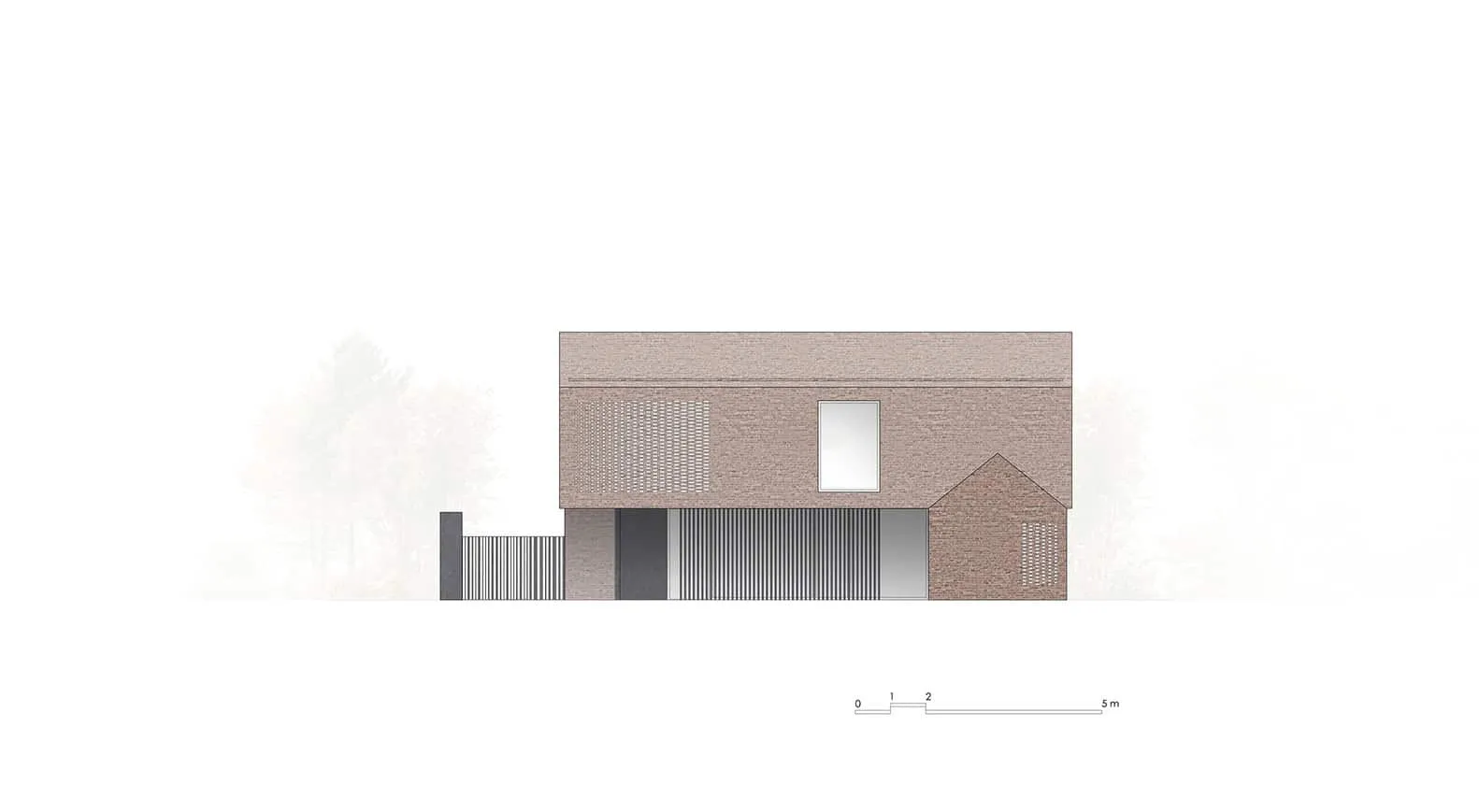 AtelierM + Nicolas Krause, एस्कोबार, ब्यूनस आयर्स, अर्जेंटीना द्वारा House CM का सामने का ऊँचाई-विवरण