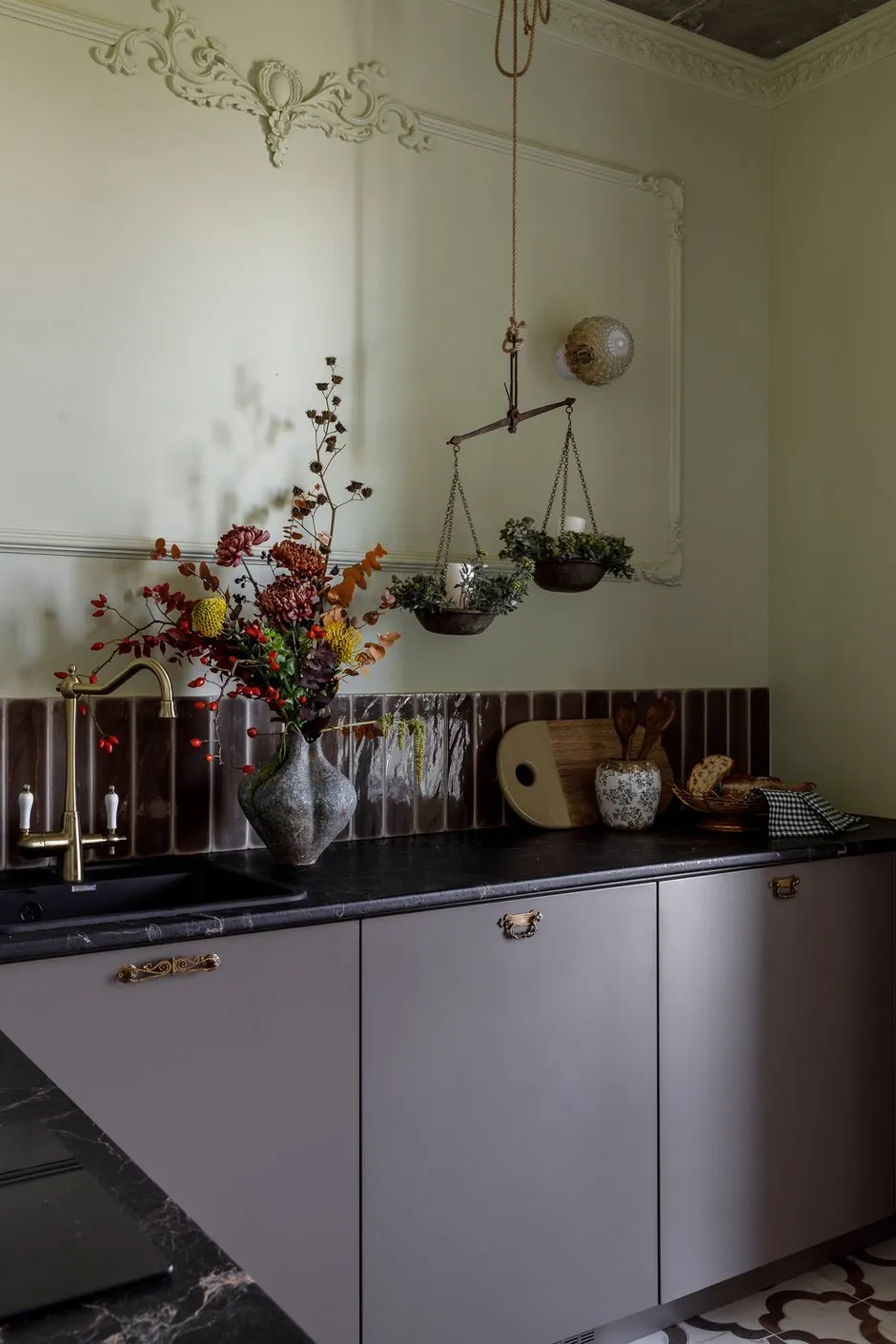 Foto: Küche und Esszimmer im Stil Modern, Eklektik, Vintage, Kleine Wohnung, Wohnung, Projekt des Tages, Krasnodar, 1 Zimmer, bis zu 40 Quadratmeter, Monolithischer Ziegelbau, Natalia Tschopenko – Foto auf INMYROOM