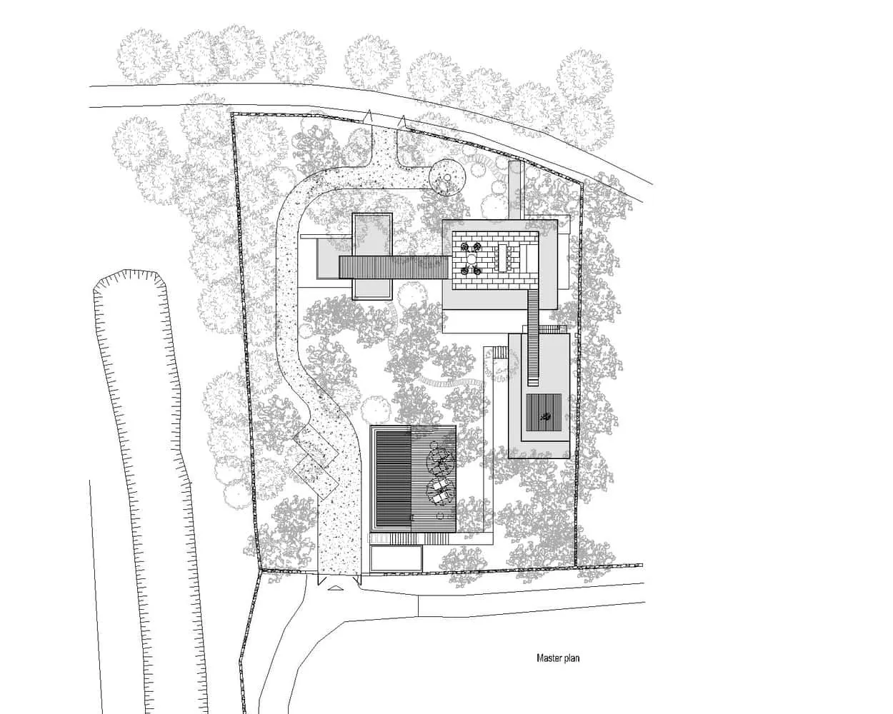 Gesamtplan des Tam Dao Retreat House von Idee architects mit Darstellung der Geländeanordnung in Tam Dao, Vietnam