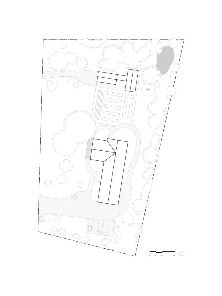 Geländeplan von Maison Melba von Atelier L’Abri Geländeplan von Maison Melba von Atelier L’Abri in Frelighsburg, Quebec, Kanada