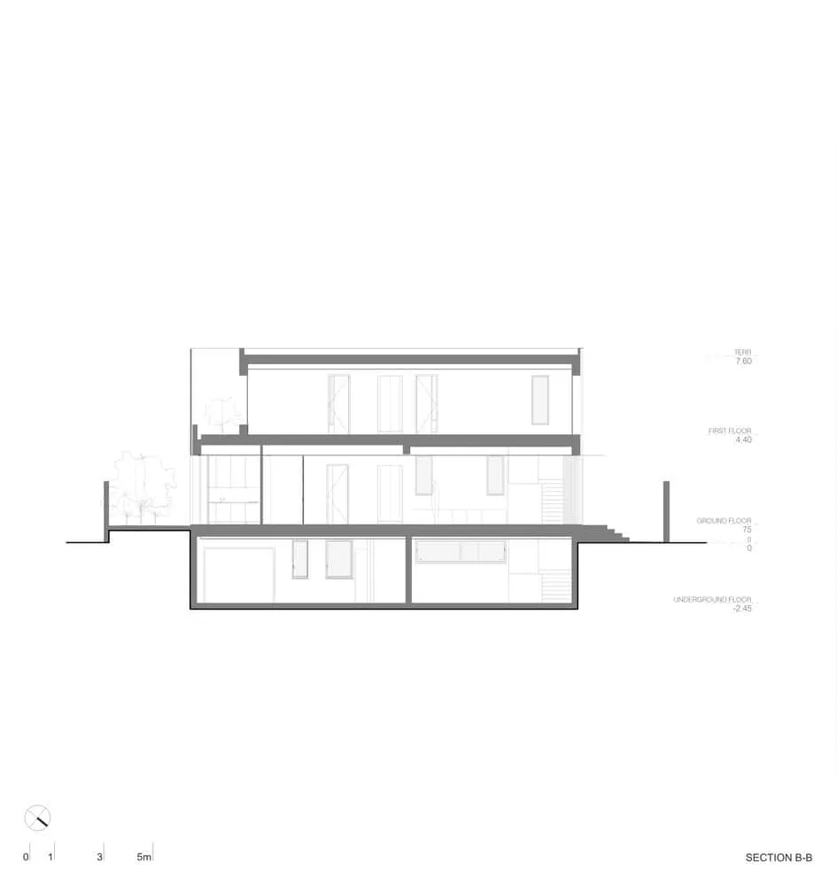 Villa H Querschnitt B-B von ARK Architecture Villa H Querschnitt B-B von ARK Architecture, Tunesien