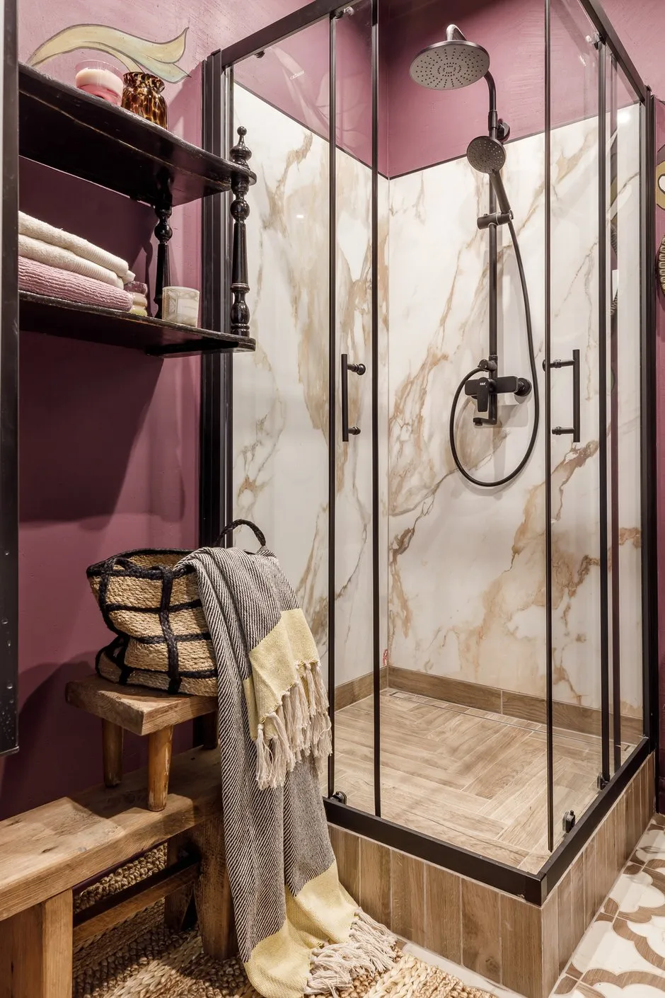 Foto: Badezimmer im Ekletik-Stil, Vintage, Kleine Wohnung, Wohnung, Projekt des Tages, Krasnodar, 1 Zimmer, bis zu 40 Quadratmeter, Monolithischer Ziegelbau, Natalia Tschopenko – Foto auf INMYROOM
