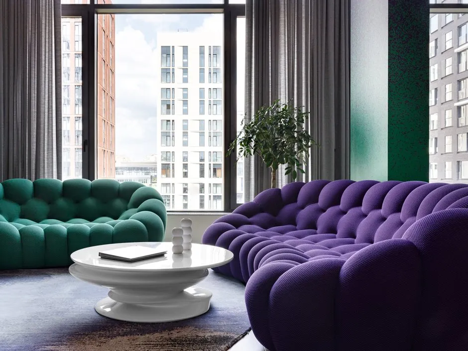 Foto: Wohnzimmer im Stil Modern, Eklektik, Wohnung, Projekt des Tages, Moskau, Rustem Urazmetov, Chamovniki, 4 und mehr Zimmer, Mehr als 90 Quadratmeter – Foto auf INMYROOM