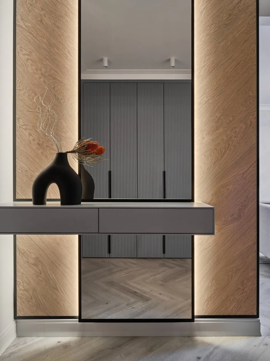 Foto: Eingangsbereich im Stil Modern, Minimalismus, Wohnung, Projekt des Tages, Moskau, 2 Zimmer, 60–90 Quadratmeter, Olga Mizrah, Lefortovo – Foto auf INMYROOM