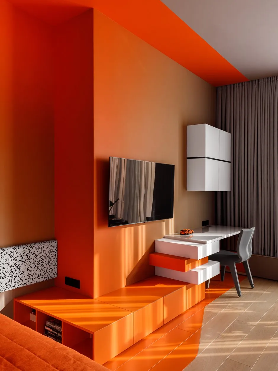 Foto: Wohnzimmer im Stil Modern, Minimalismus, Wohnung, Projekt des Tages, Moskau, Rustem Urazmetov, Chamovniki, 4 und mehr Zimmer, Mehr als 90 Quadratmeter – Foto auf INMYROOM
