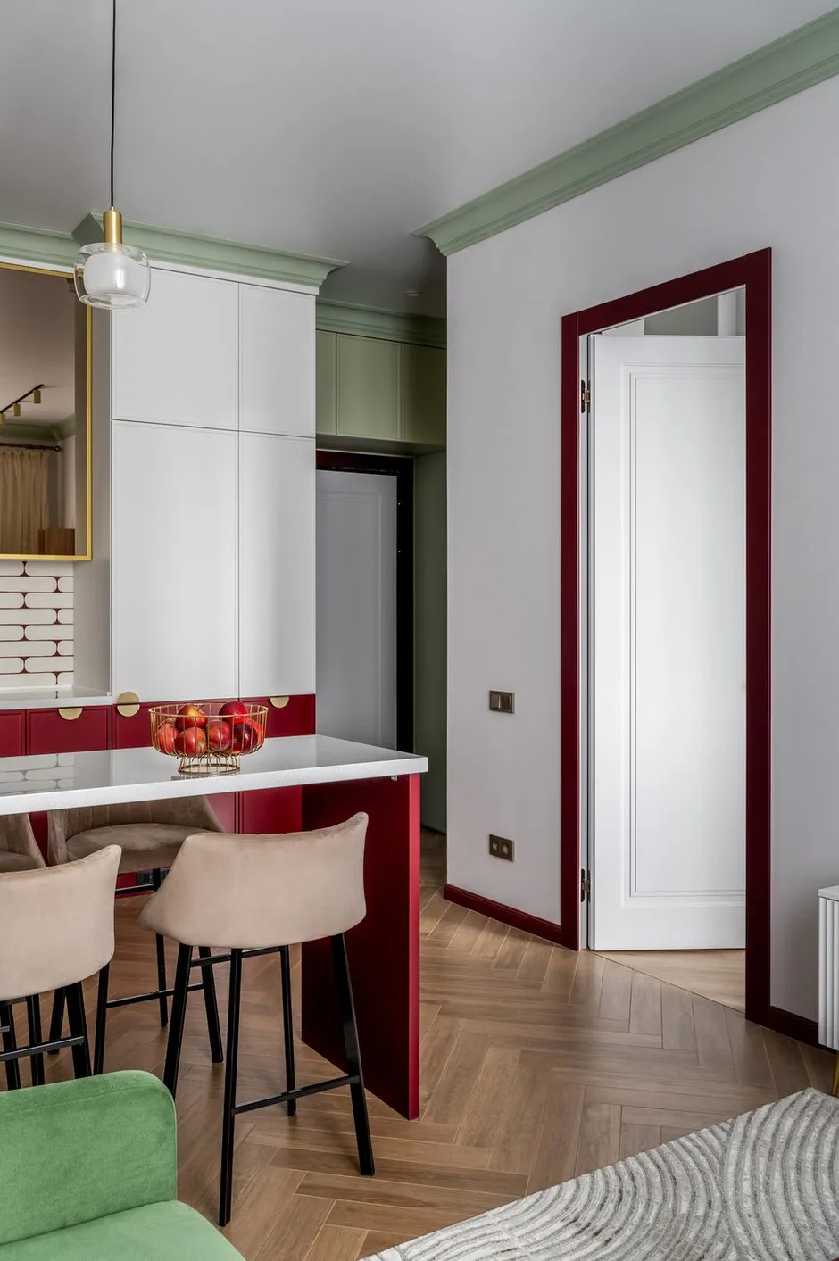 Foto: Küche und Esszimmer im Stil Modern, Eklektik, Wohnung, Projekt des Tages, Moskau, 1 Zimmer, bis zu 40 Quadratmeter, Anastassia Wolodina – Foto auf INMYROOM