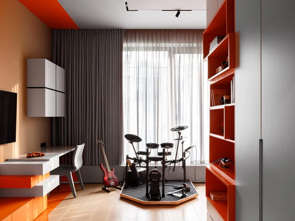 Foto: Büro im modernen Stil, Minimalismus, Wohnung, Projekt des Tages, Moskau, Rustem Urazmetov, Chamowniki, 4 und mehr Zimmer, über 90 Quadratmeter – Foto auf INMYROOM