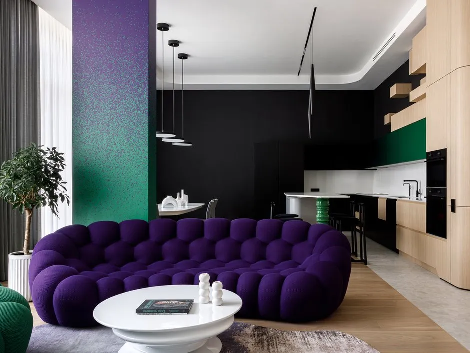Foto: Küche und Esszimmer im Stil Modern, Eklektik, Wohnung, Projekt des Tages, Moskau, Rustem Urazmetov, Chamovniki, 4 und mehr, Mehr als 90 Quadratmeter – Foto auf INMYROOM