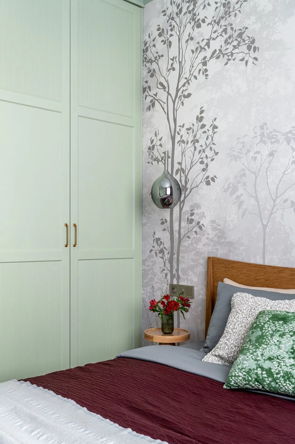 Foto: Schlafzimmer im skandinavischen, ökologischen und modernen Stil, Wohnung, Projekt des Tages, Moskau, 1 Zimmer, bis zu 40 Quadratmeter, Anastasia Wolodina – Foto auf INMYROOM