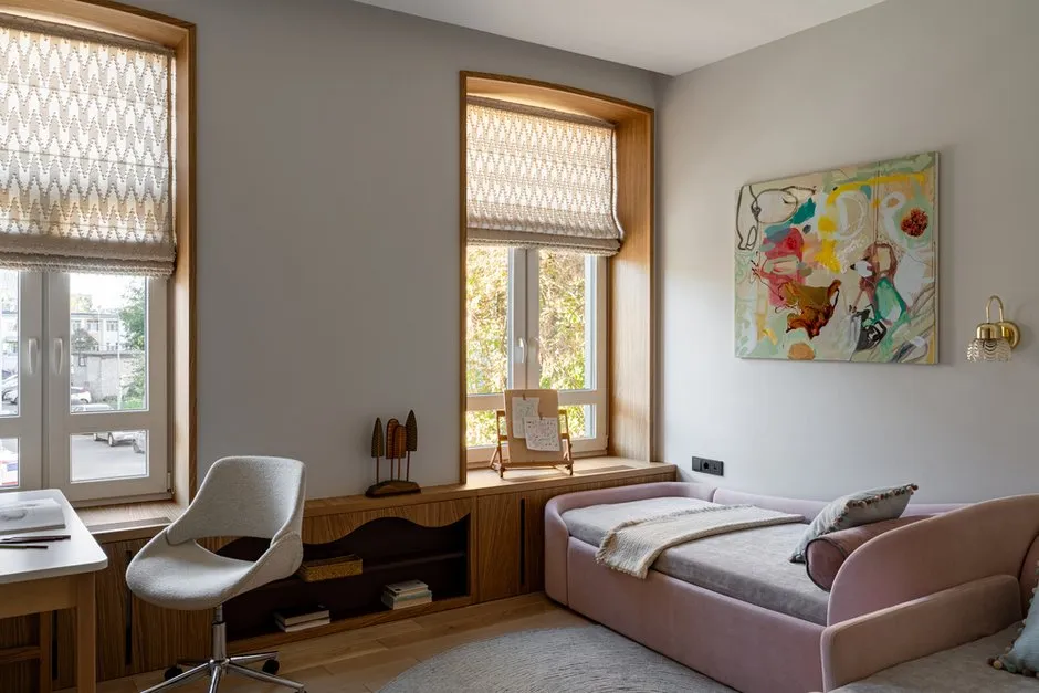 Foto: Büro im skandinavischen Stil, Minimalismus, Modern, Wohnung, Projekt des Tages, Kasan, 4 und mehr Zimmer, über 90 Quadratmeter, Julia Osošnova, Vintage/Retro – Foto auf INMYROOM