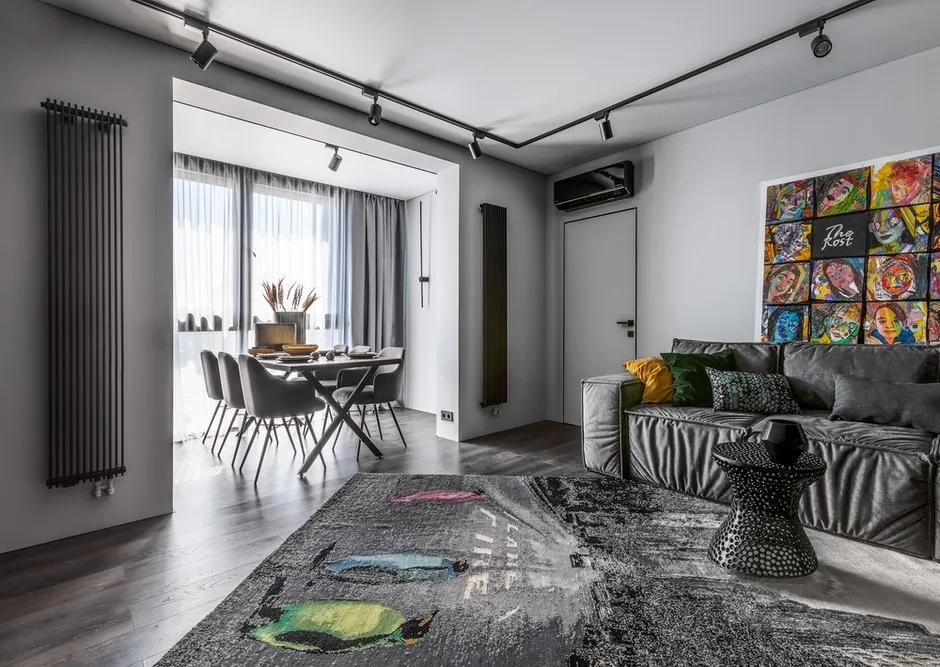 Foto: Wohnzimmer im Loft-Stil, Modern, Projekt des Tages, Liana Akopyan, Nowosibirsk, 2 Zimmer, 60–90 Quadratmeter, Wohnung – Foto auf INMYROOM
