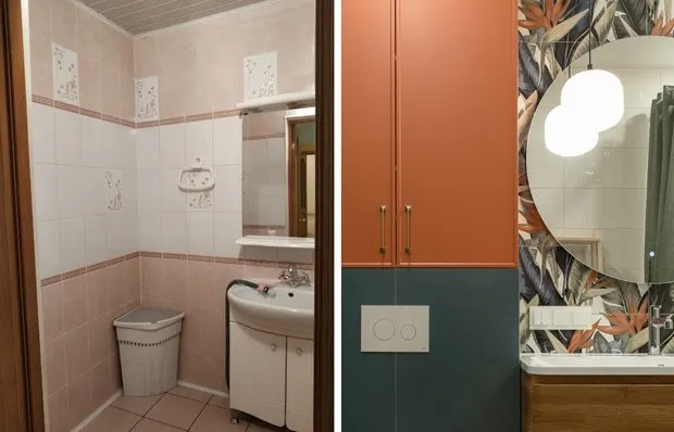 Vorher und nachher: Wie sie das Badezimmer in einer Wohnung für eine kreative Familie umgestaltet haben