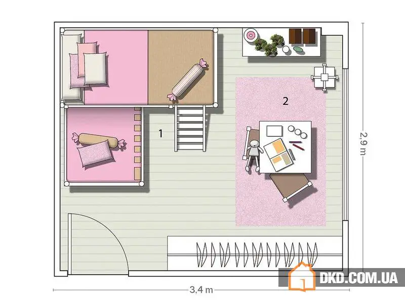 Дитина для двох дівчат, 10 м² - Gallery image 4