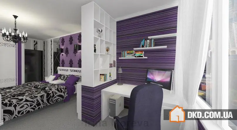 Спальна кімната з невеликою робочою зоною. Загальна площа 32 кв.м. - Gallery image 2