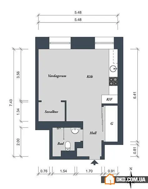 Квартира площадью 36 м.кв.