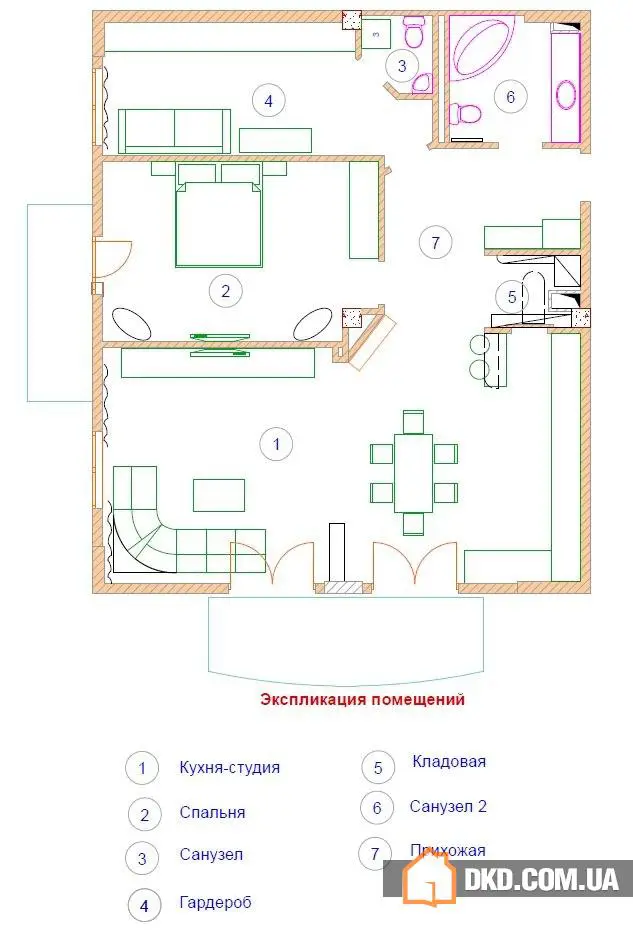 Interior mieszkania, Symferopol, ul. Eskadronna, 2013 r., powierzchnia: 115 m² (swobodna planika) - 8