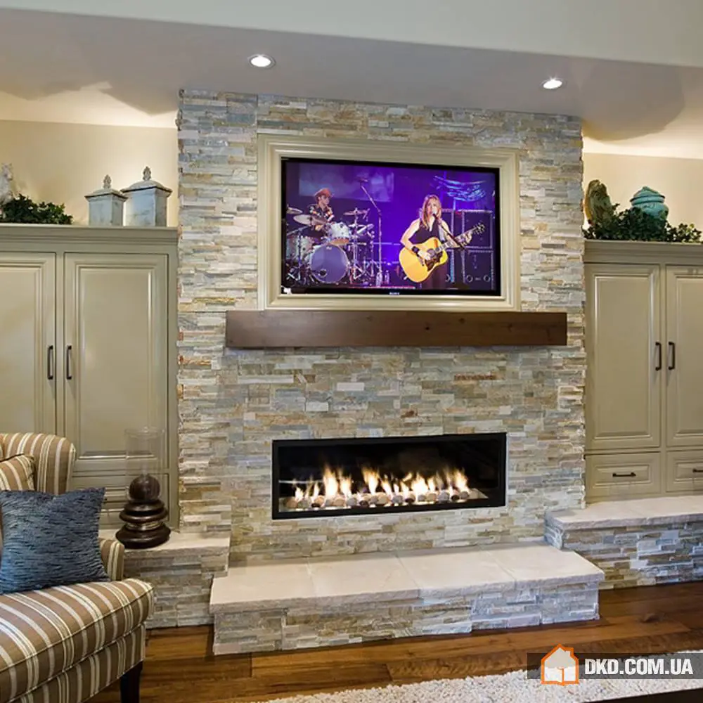 Сучасні ідеї дизайну камінів у гостьових, відповідні декору - Gallery image 2