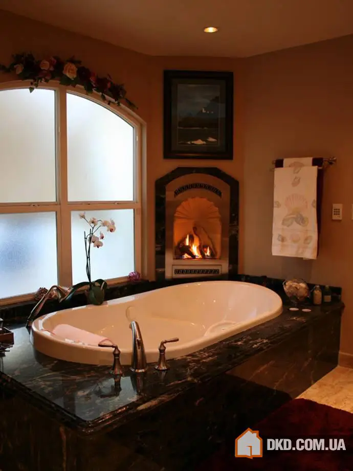 Exemples de luxe et d'élégance : salles de bain avec poêle - 6