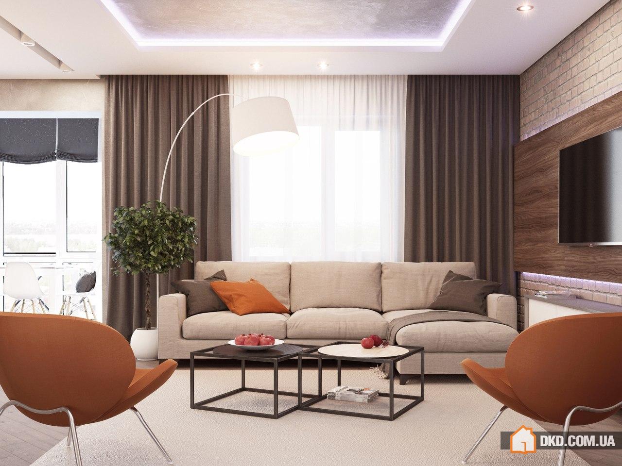 Гостиная от студии iDesign, г.Киев