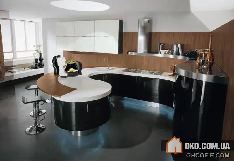 Сучасні вигнути кухонні шафи - Gallery image 2