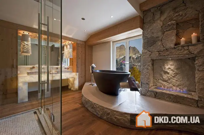 Exemples de luxe et d'élégance : salles de bain avec poêle - 5