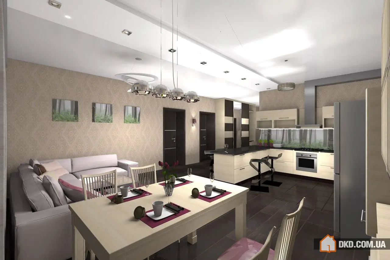 Design einer geräumigen Studio in einem Ferienhaus. Designerin Akimowa Anastasia - 2