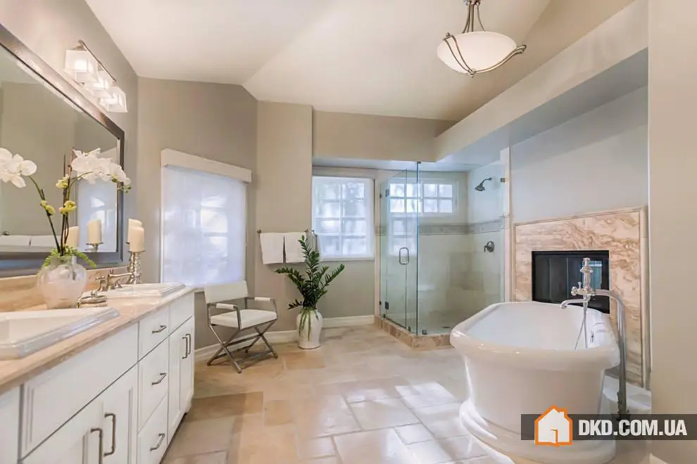 Exemples de luxe et d'élégance : salles de bain avec poêle - 7