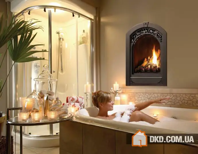 Exemples de luxe et d'élégance : salles de bain avec poêle - 11