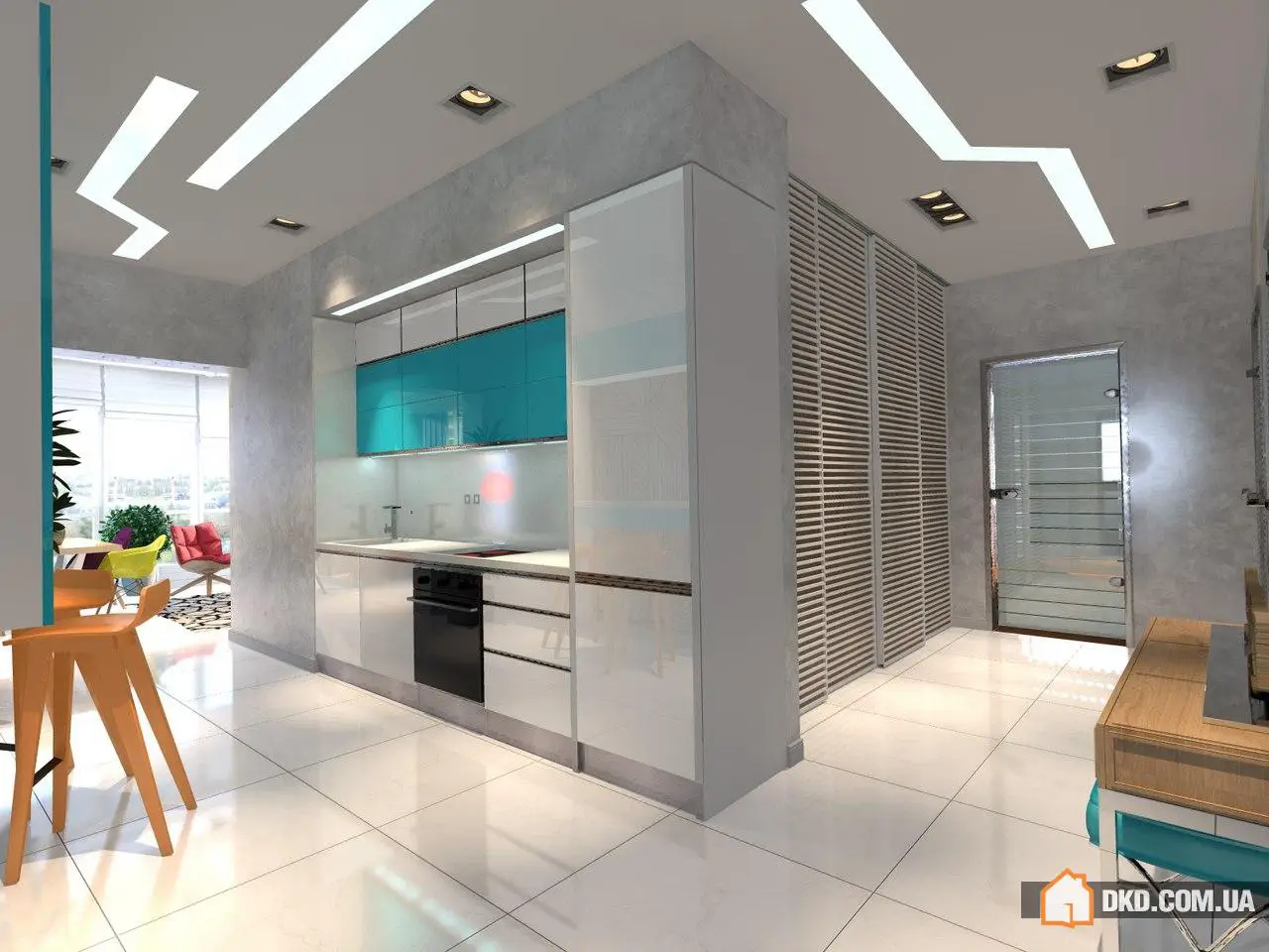 Projekt wnętrza mieszkania w Simferopole dla ambicjonalnego młodego mężczyzny, 180 m², Monolit LTD, nowe mieszkanie - 1