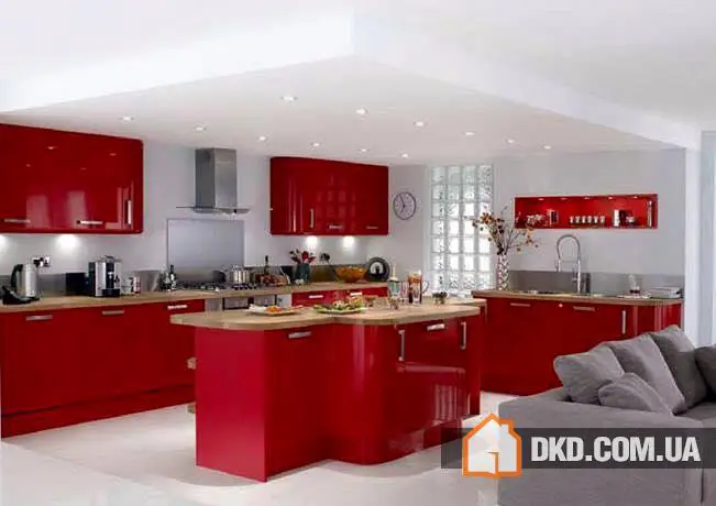 Elegantes ideas de estanterías de cocina en rojo y blanco - 5