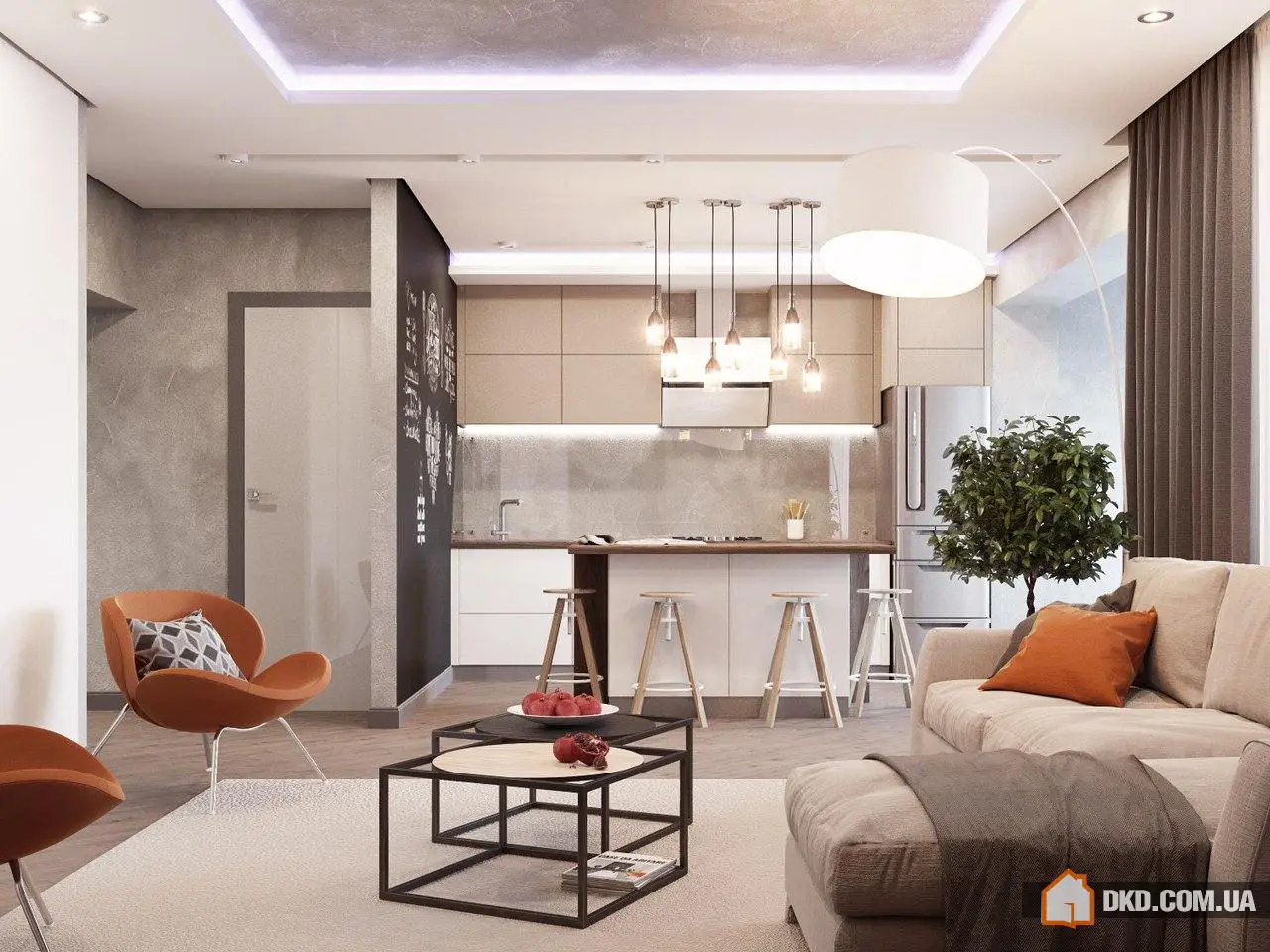 Гостиная от студии iDesign, г.Киев