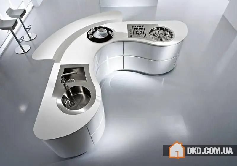 Сучасні вигнути кухонні шафи - Gallery image 5