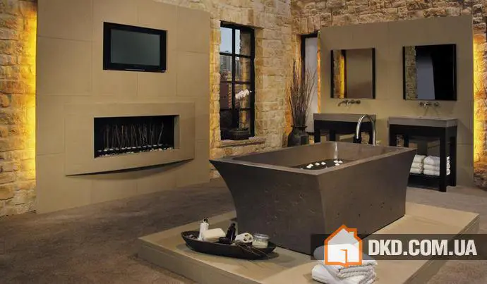 Exemples de luxe et d'élégance : salles de bain avec poêle - 2