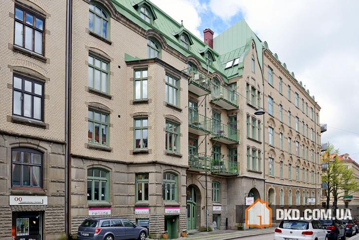 Чудесная квартира на последнем этаже старого дома в Швеции