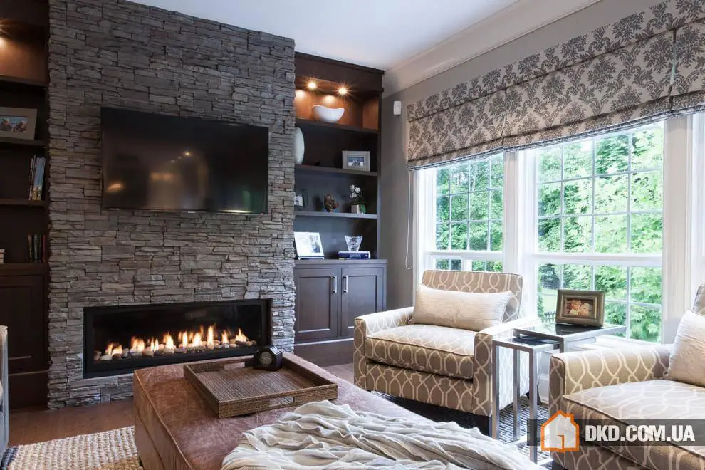 Ідеї дизайну гостьової з каменним оформленням - Gallery image 4