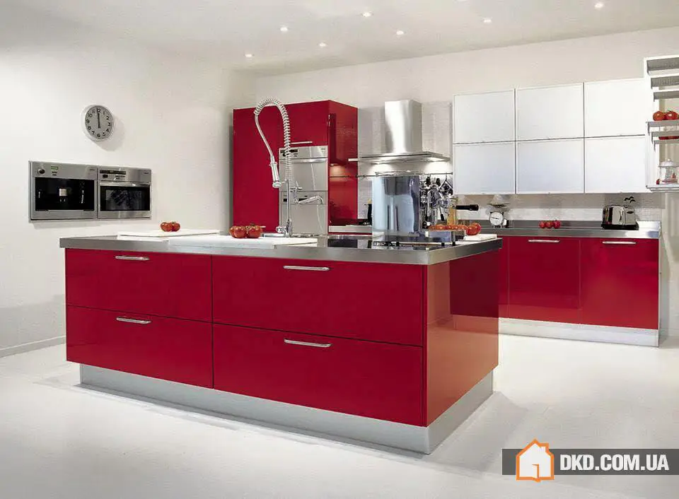 Sistema de cocina roja moderno - 3