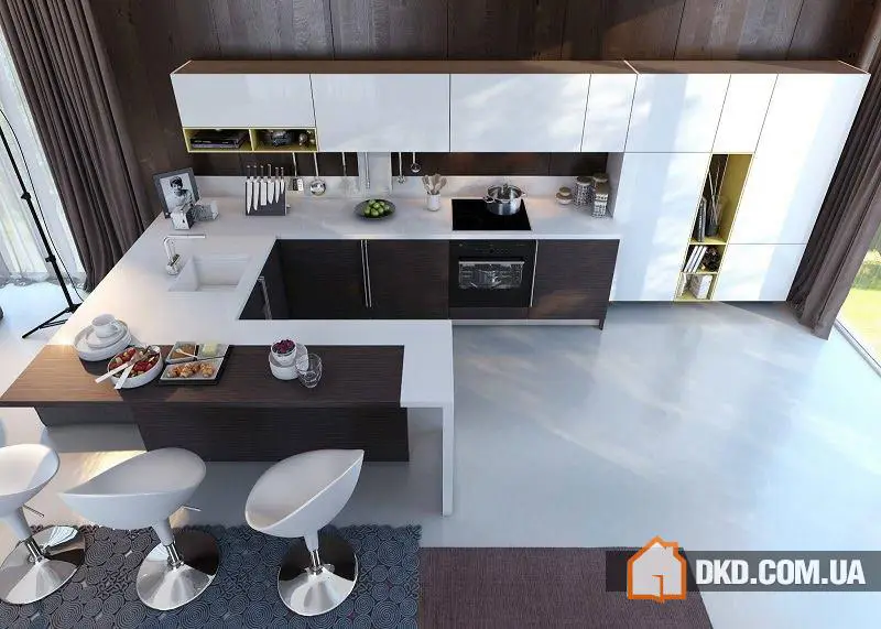 Сучасні вигнути кухонні шафи - Gallery image 4