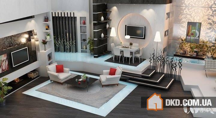 Приголомшливі елегантно оформлені сучасні вітальні